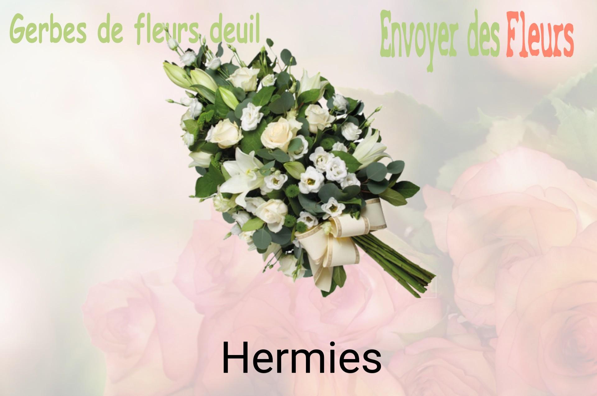 Gerbe de fleurs de deuil livrée à Hermies